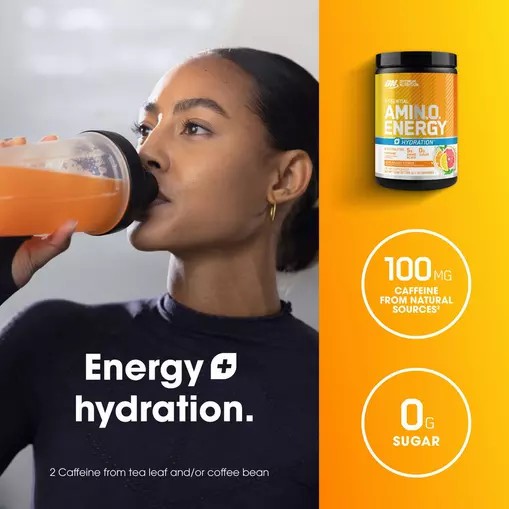 Optimum Nutrition Essential AMIN.O. ENERGY + Electrolytes *new* Sun-kissed Citrus 0.63 lb (30 Servings) Türkiye | 637409LBD