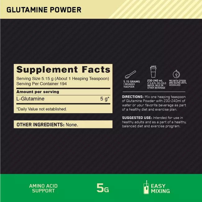 Optimum Nutrition Glutamine Powder Unflavoured 1kg Türkiye | 317580VLB