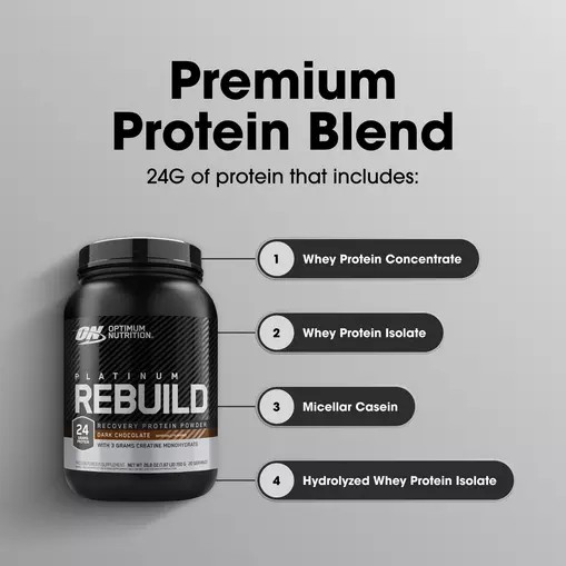 Optimum Nutrition Platinum Rebuild Dark Chocolate 1.67 lb (20 Servings) Türkiye | 971205DOZ
