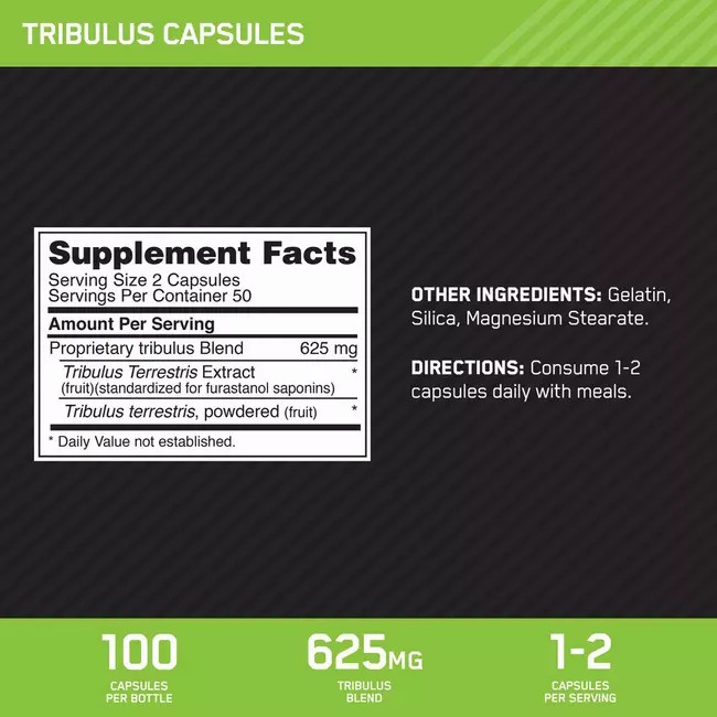 Optimum Nutrition Tribulus Caps 100 Capsules (50 Servings) Türkiye | 147860WHT